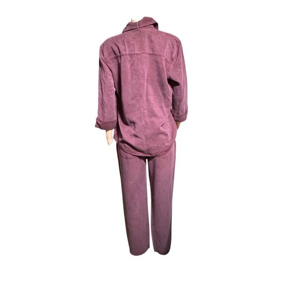 Pulp set stovepipe jean high-waisted tencel merlot pants and button down shirt M - Picture 5 of 8